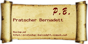 Pratscher Bernadett névjegykártya